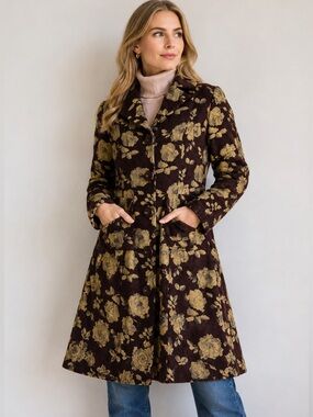 Young‎ Essence vintage tapestry baroque floral tapestry coat women’s size large